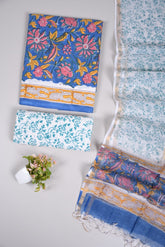 Premium Sanganeri Printed Cotton Suit With Kota Doria Duppta(BFCOTKD56)